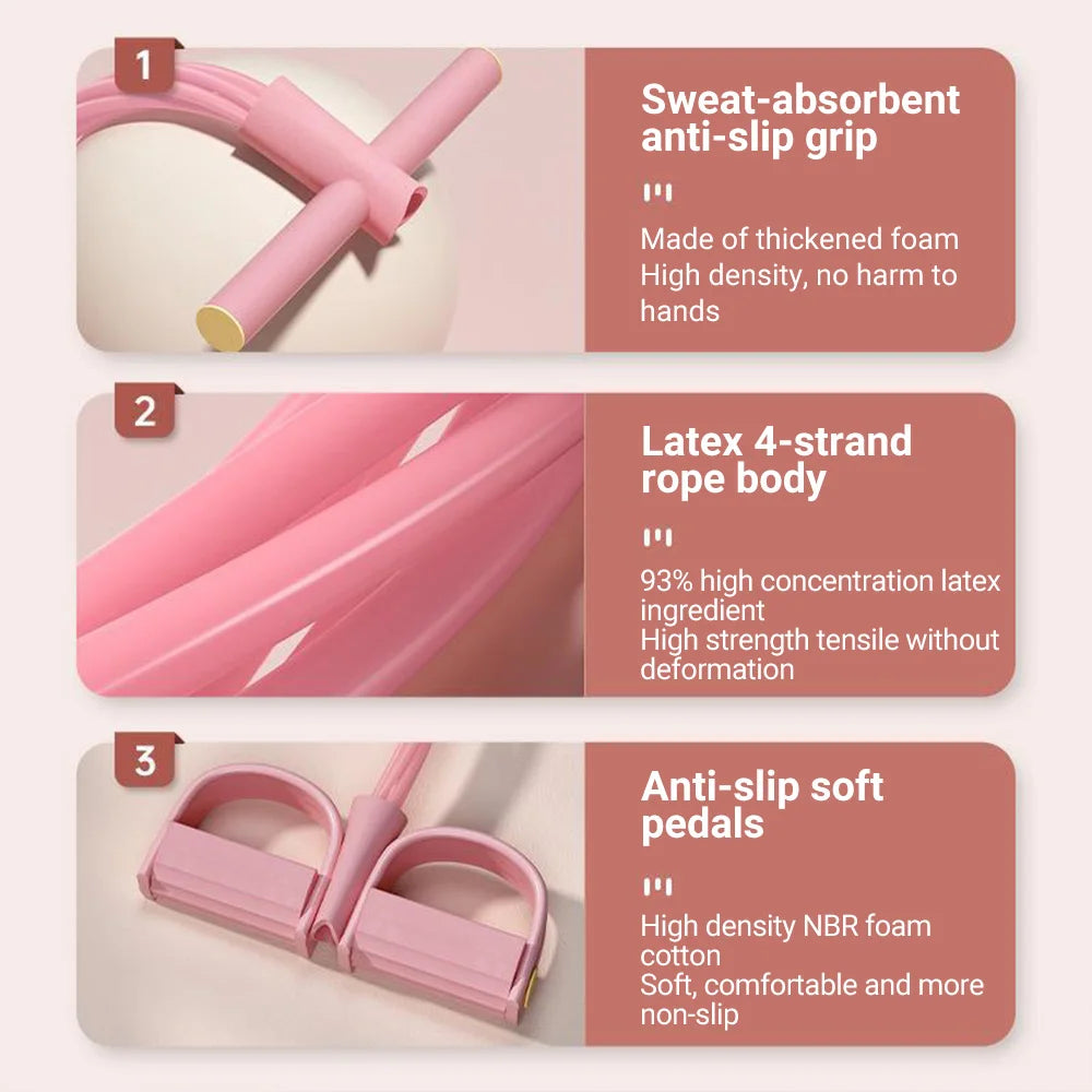 Elastic rope for home exercises