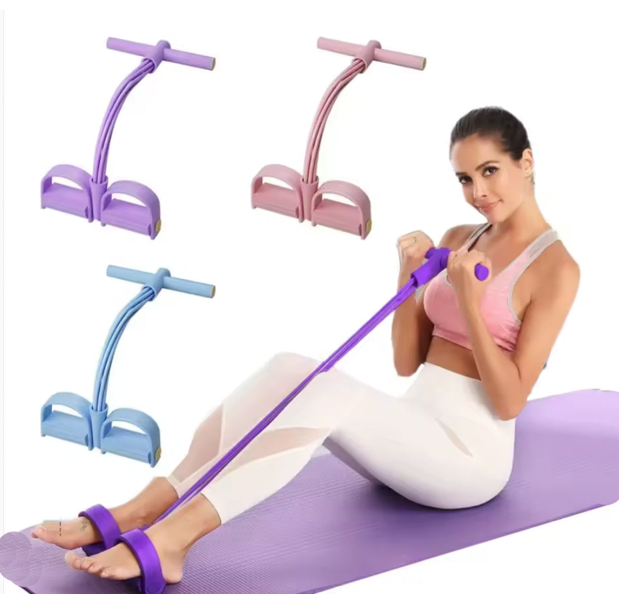 Elastic rope for home exercises